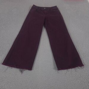 Kut from the Kloth Jeans Women 8 Purple High Rise Wide Leg Raw Hem Clean Finish